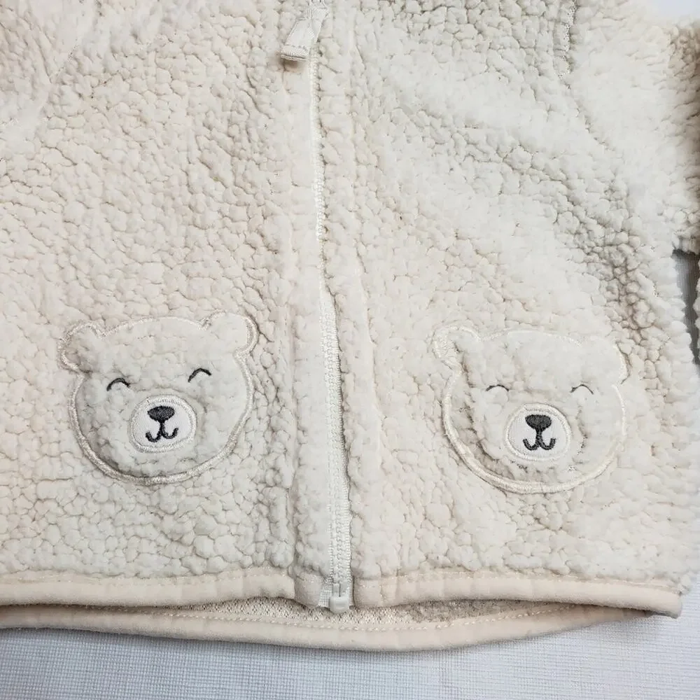 Carters Teddy Bear Zip up Sweater 6 Months
